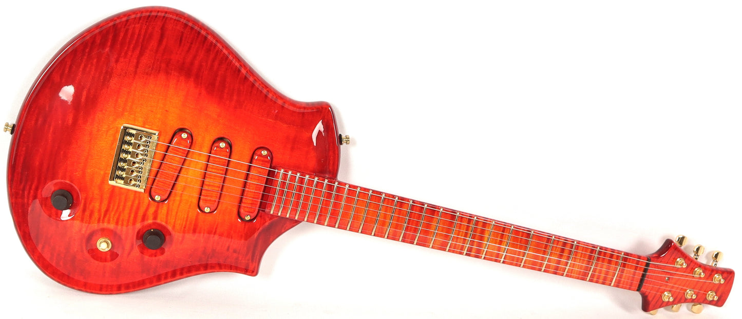 Anu Amber Electric Guitar made by Master Luthier Kenny Johns w/ Hard Case